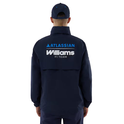 Williams Racing New Era Team Rain Jacket Replica | Official Style F1 Waterproof Hooded Jacket