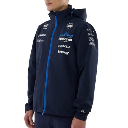 Williams Racing New Era Team Rain Jacket Replica | Official Style F1 Waterproof Hooded Jacket