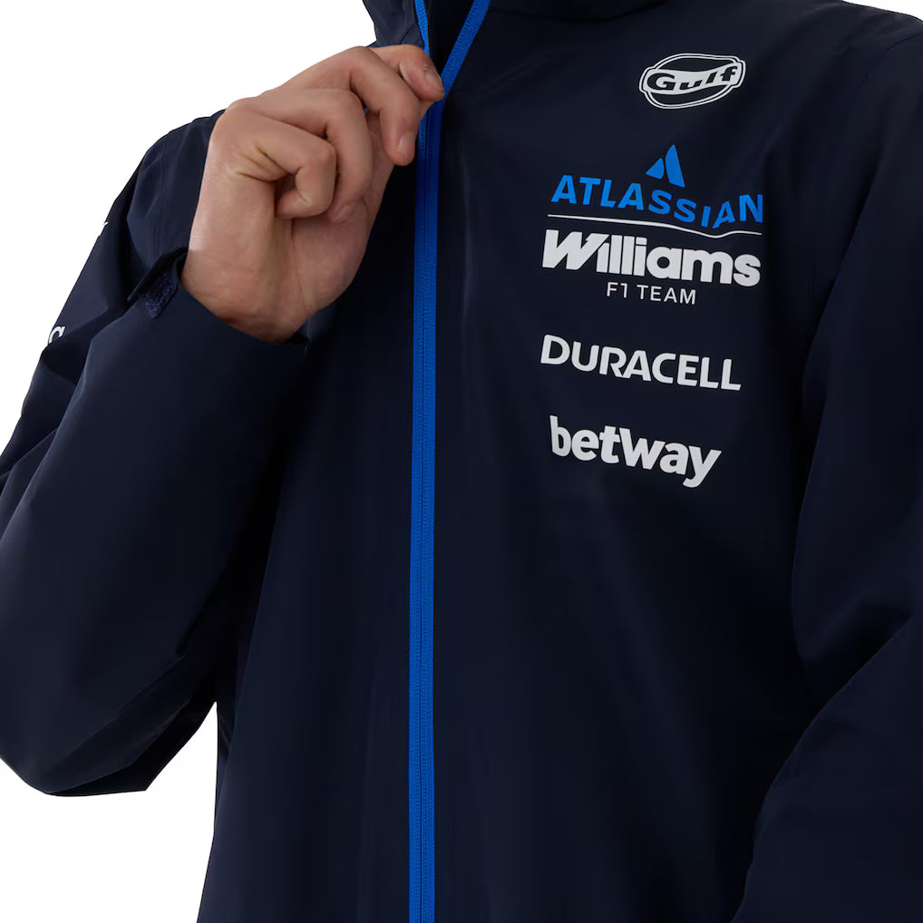 Williams Racing New Era Team Rain Jacket Replica | Official Style F1 Waterproof Hooded Jacket