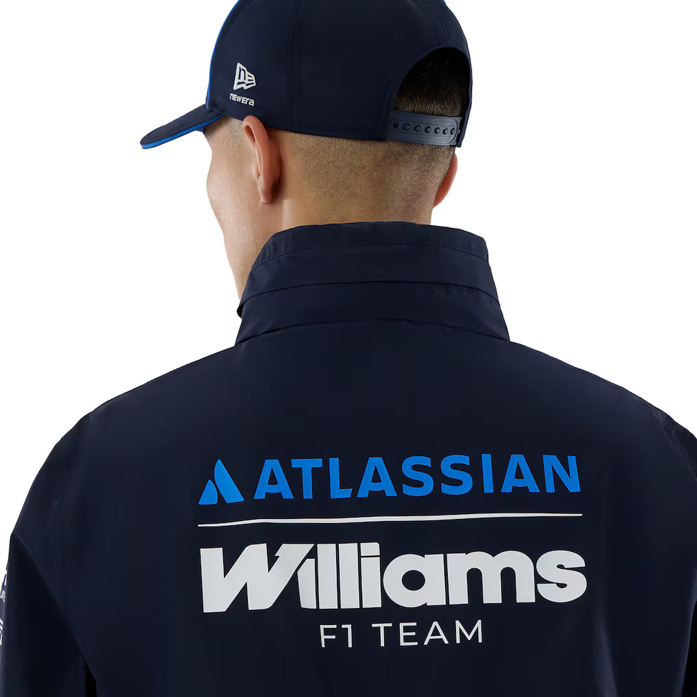 Williams Racing New Era Team Rain Jacket Replica | Official Style F1 Waterproof Hooded Jacket