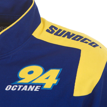 Men's NASCAR JH Design Royal/Yellow Sunoco Full-Snap Twill Uniform Jacket | Official Racing Team Varsity Jacket