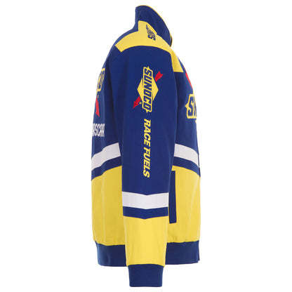 Men's NASCAR JH Design Royal/Yellow Sunoco Full-Snap Twill Uniform Jacket | Official Racing Team Varsity Jacket